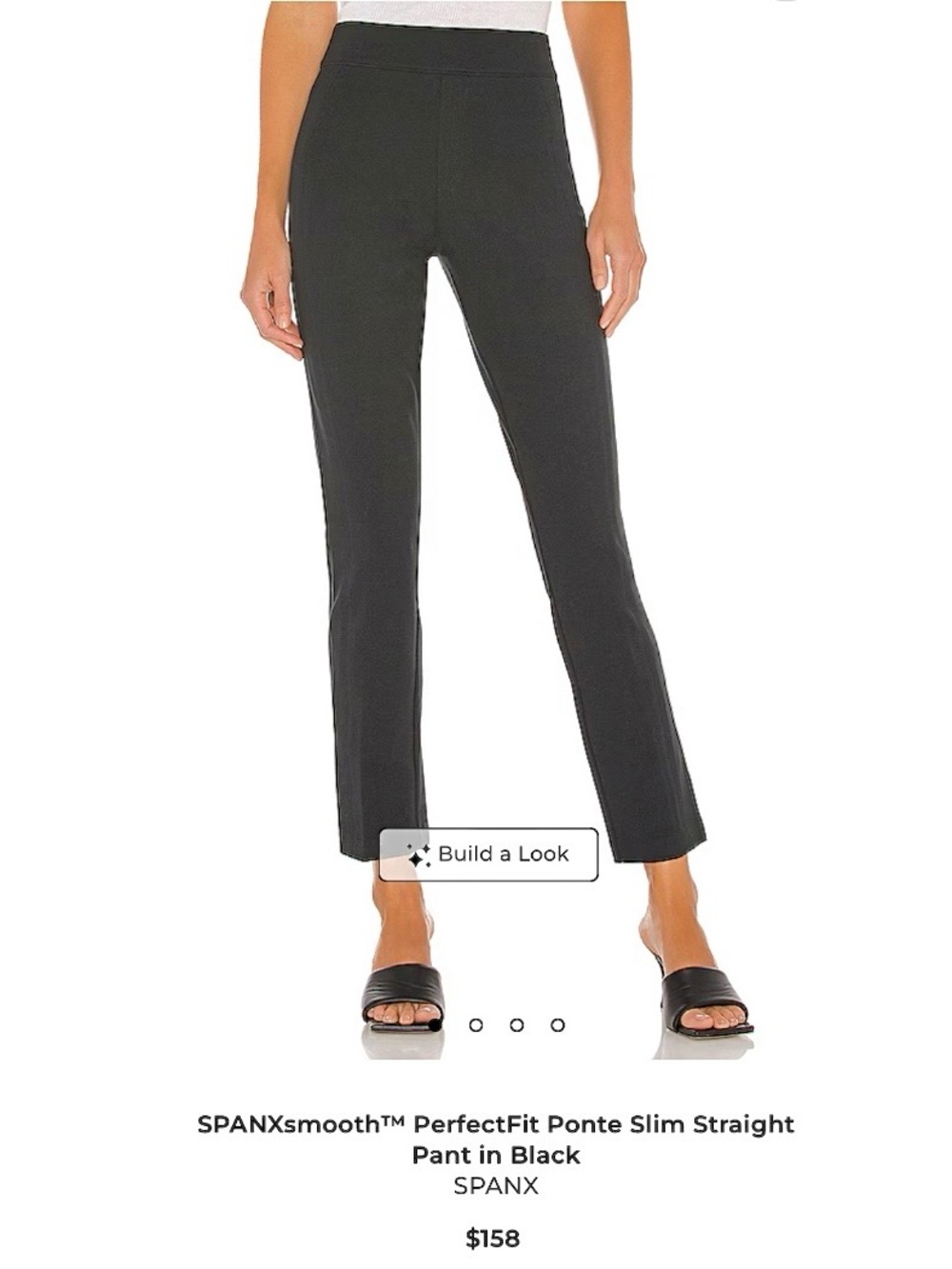 SPANX Black Ponte Slim Straight Pants Large Smooth Perfect Fit 20254R Like New - Picture 2 of 13